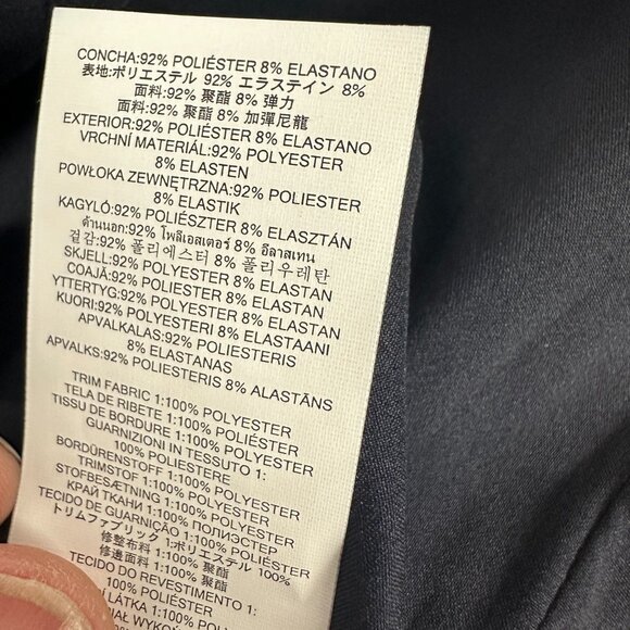 Michael Kors Womens Sleeveless Dress With Gold Chain Detail Size 10 New Navy - Picture 10 of 11